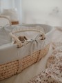 Wysciolka szara z bawelny organicznej z koszem mojżesza Ahojbaby - detale