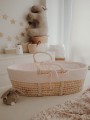 Wyściółka różowa z bawełny organicznej z koszem mojżesza Ahojbaby