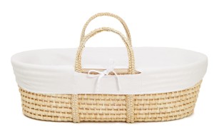 Cover for Moses basket -  white organic cotton