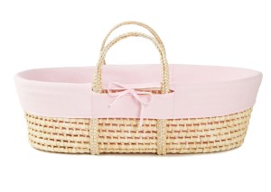 Cover for Moses basket -  pink organic cotton