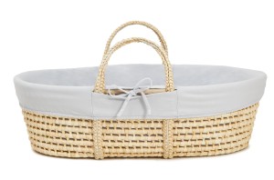 Cover for Moses basket -  grey organic cotton
