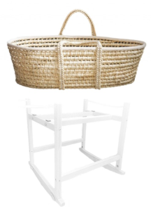 Moses basket ahojbaby with RockingBaby cradle - white color